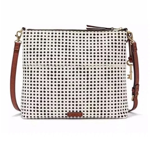 Fossil Handbags - Fossil Fiona Crossbody Bag White Black Polka Dots